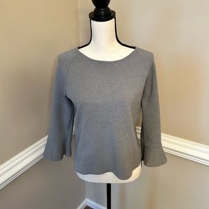 ANN TAYLOR ROUND NECK SWEATER WITH FLUTTER SLEEVE